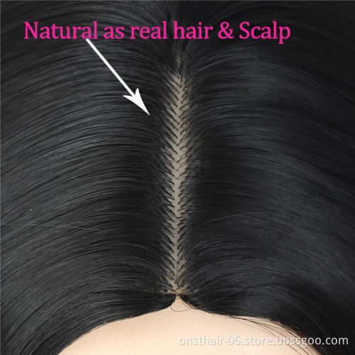 Women Hair Topper Piece Synthetic Hair 3 Clips In one piece Hair Extension long straight High Temperature Fiber